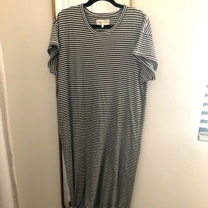 The GREAT stripe split maxi dress